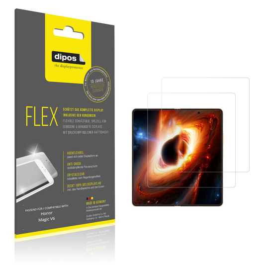 Klare Displayschutzfolie von dipos passend für Honor Magic V6 Innenseite, 100% Displayabdeckung und blasenfreie Montage