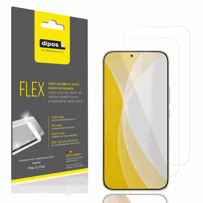 Klare Displayschutzfolie von dipos passend für Honor Play 11 Plus, 100% Displayabdeckung und blasenfreie Montage