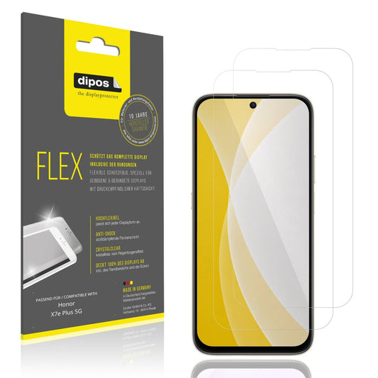 Klare Displayschutzfolie von dipos passend für Honor X7e Plus 5G, 100% Displayabdeckung und blasenfreie Montage
