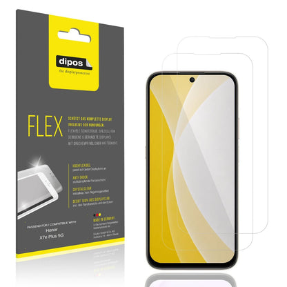 Klare Displayschutzfolie von dipos passend für Honor X7e Plus 5G, 100% Displayabdeckung und blasenfreie Montage
