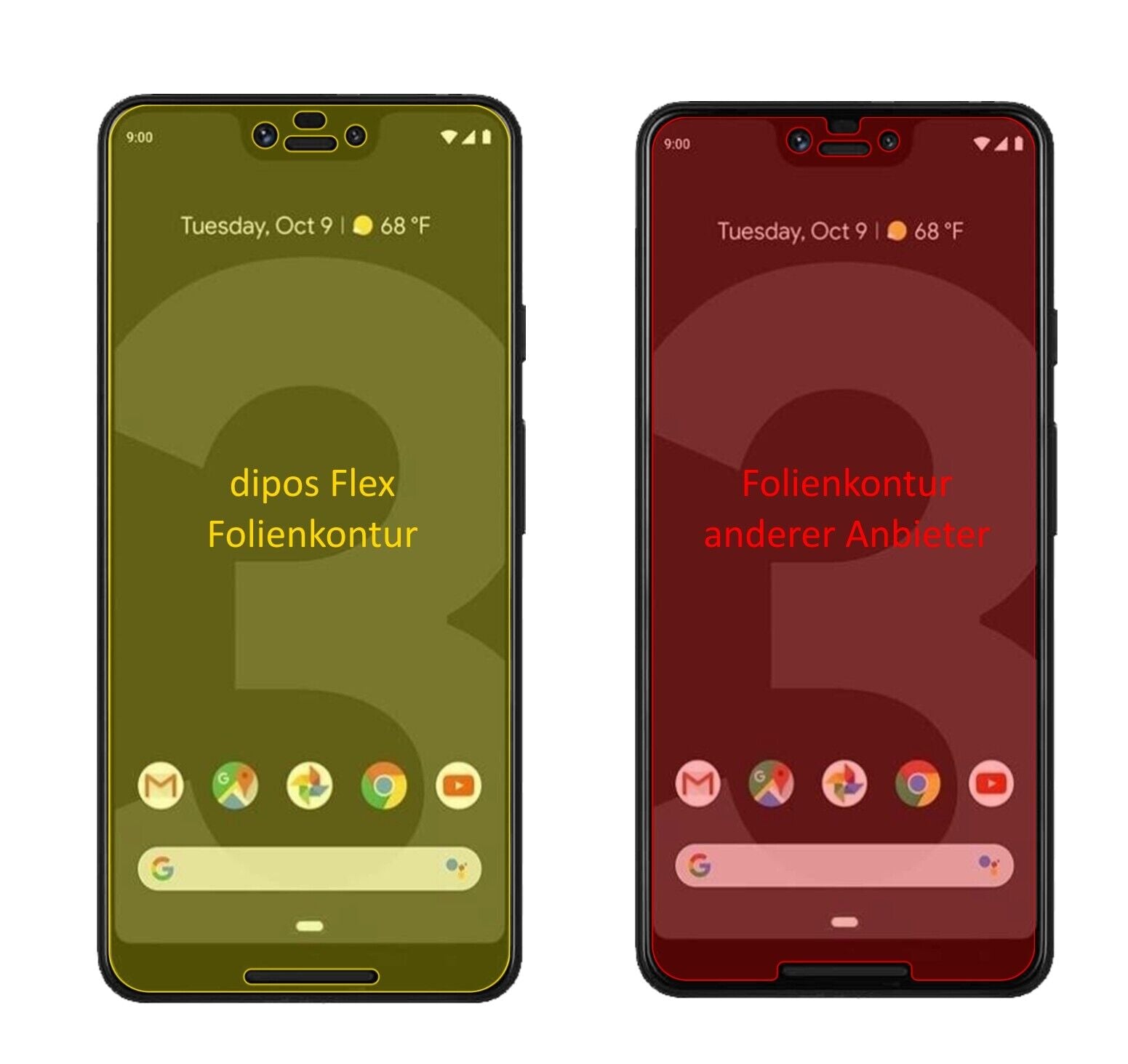 Klare Displayschutzfolie von dipos passend für HTC Exodus 1, 100% Displayabdeckung und blasenfreie Montage