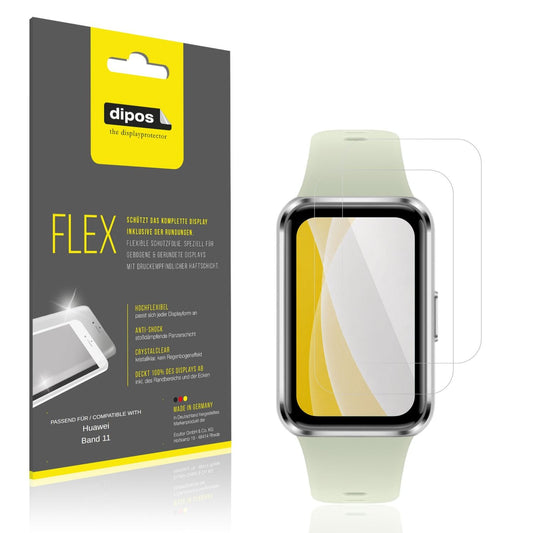 Klare Displayschutzfolie von dipos passend f�r Huawei Band 11, 100% Displayabdeckung und blasenfreie Montage