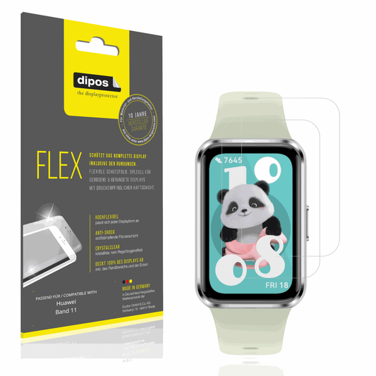 Klare Displayschutzfolie von dipos passend f�r Huawei Band 11, 100% Displayabdeckung und blasenfreie Montage