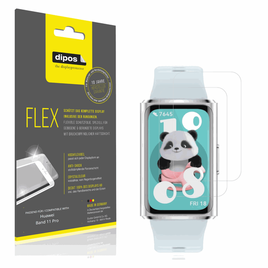 Klare Displayschutzfolie von dipos passend f�r Huawei Band 11 Pro, 100% Displayabdeckung und blasenfreie Montage