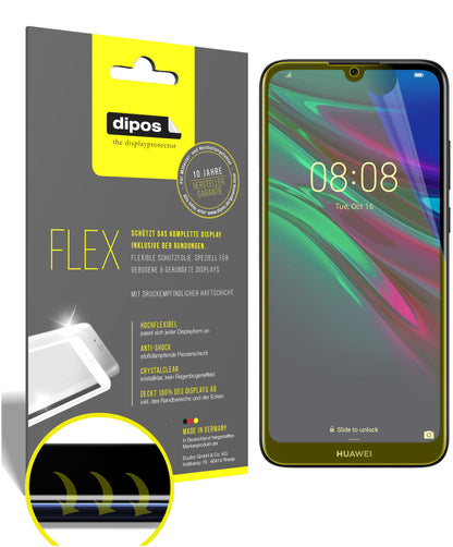 Klare Displayschutzfolie von dipos passend für Huawei Enjoy 9e, 100% Displayabdeckung und blasenfreie Montage
