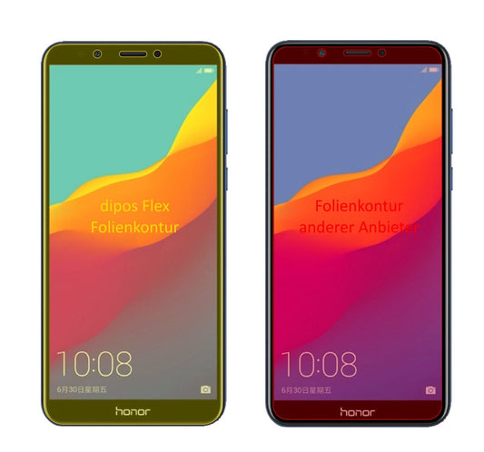 Klare Displayschutzfolie von dipos passend für Huawei Honor 7C, 100% Displayabdeckung und blasenfreie Montage