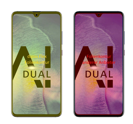 Klare Displayschutzfolie von dipos passend für Huawei Mate 20, 100% Displayabdeckung und blasenfreie Montage