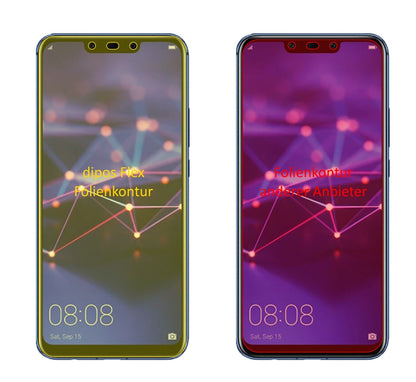 Klare Displayschutzfolie von dipos passend für Huawei Mate 20 Lite, 100% Displayabdeckung und blasenfreie Montage