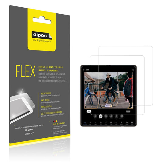 Klare Displayschutzfolie von dipos passend für Huawei Mate X7 Innenseite, 100% Displayabdeckung und blasenfreie Montage