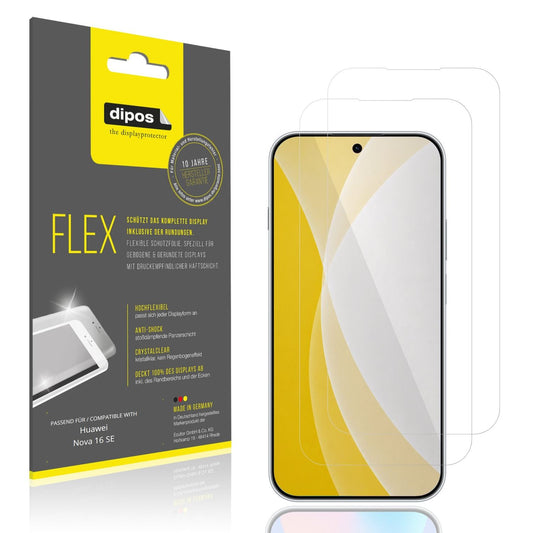 Klare Displayschutzfolie von dipos passend für Huawei Nova 16 SE, 100% Displayabdeckung und blasenfreie Montage