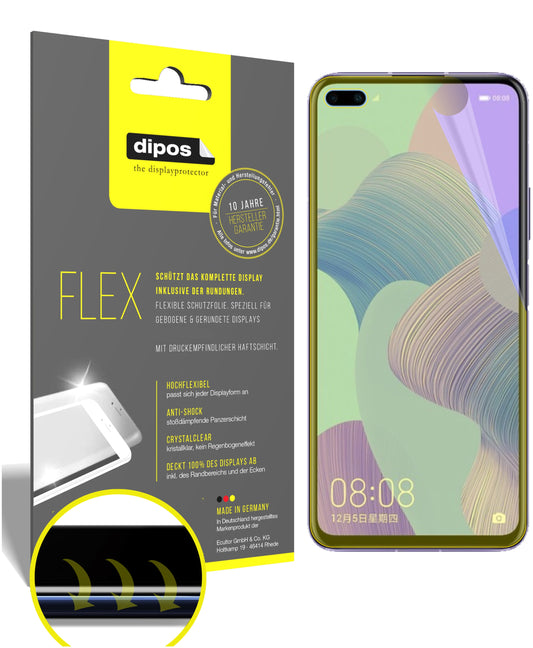 Klare Displayschutzfolie von dipos passend für Honor V30 Pro, 100% Displayabdeckung und blasenfreie Montage