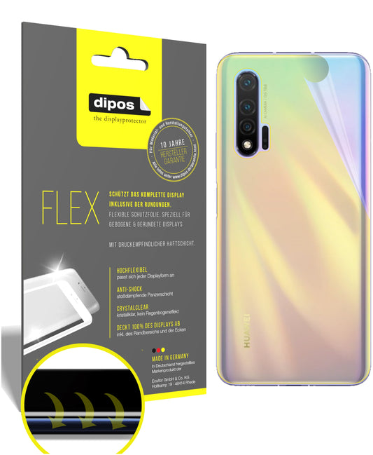 Klare Displayschutzfolie von dipos passend für Huawei nova 6 5G Rückseite, 100% Displayabdeckung und blasenfreie Montage