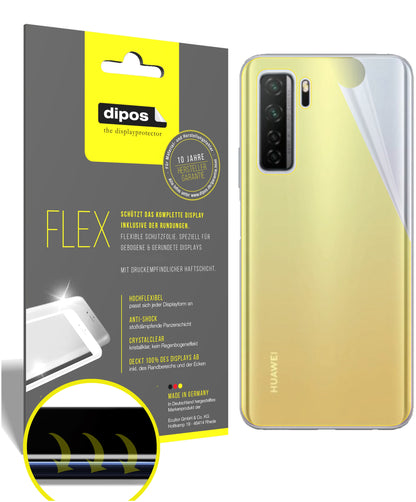 Klare Displayschutzfolie von dipos passend für Huawei P40 lite 5G Rückseite, 100% Displayabdeckung und blasenfreie Montage