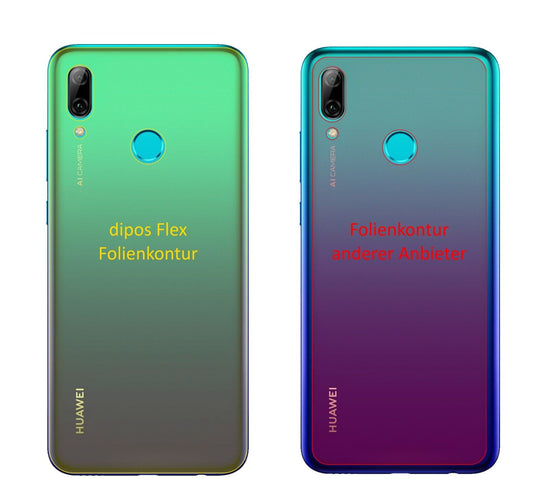 Klare Displayschutzfolie von dipos passend für Huawei P Smart (2019) Rückseite, 100% Displayabdeckung und blasenfreie Montage