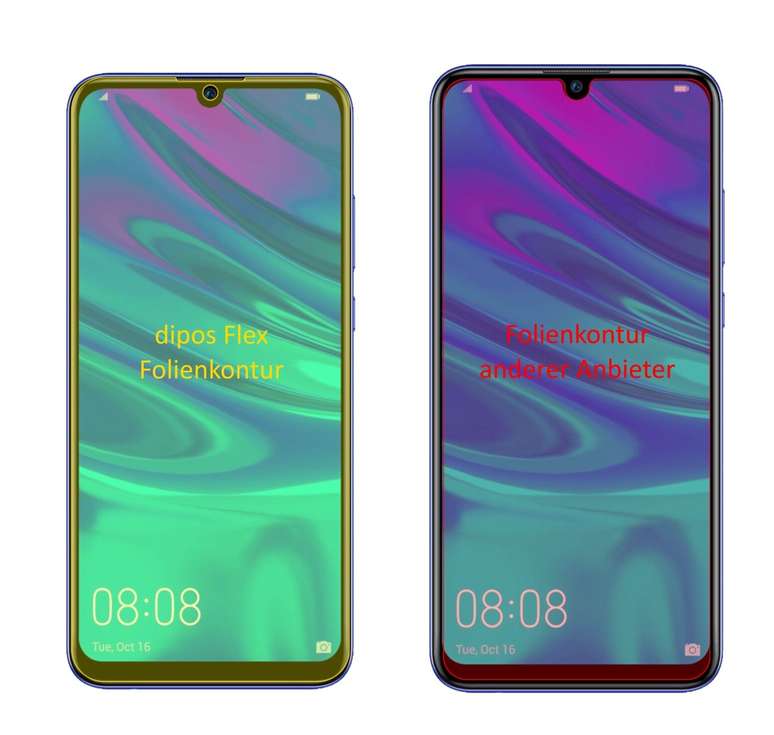 Klare Displayschutzfolie von dipos passend für Huawei P Smart Plus (2019), 100% Displayabdeckung und blasenfreie Montage