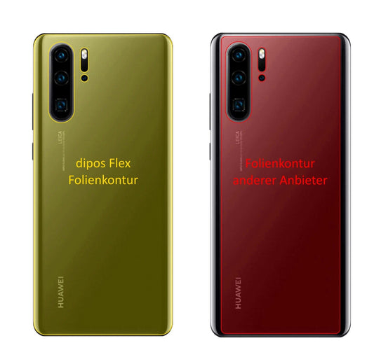Klare Displayschutzfolie von dipos passend für Huawei P30 Pro Rückseite, 100% Displayabdeckung und blasenfreie Montage