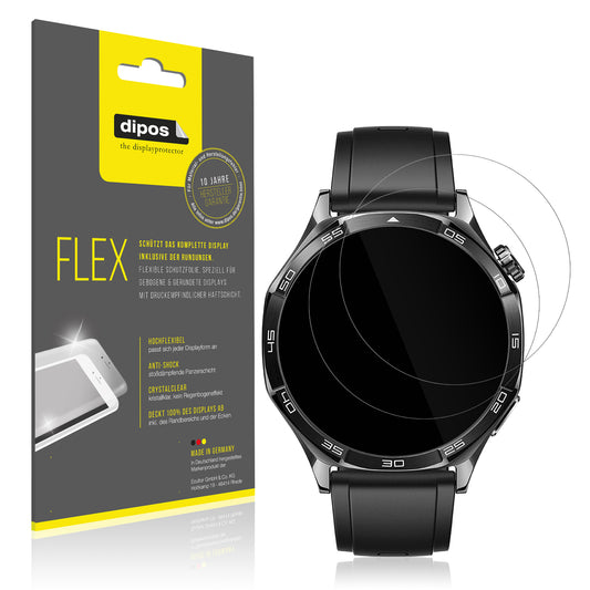 Klare Displayschutzfolie von dipos passend für Huawei Watch 5 42mm, 100% Displayabdeckung und blasenfreie Montage