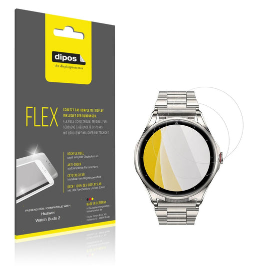 Klare Displayschutzfolie von dipos passend für Huawei Watch Buds 2, 100% Displayabdeckung und blasenfreie Montage