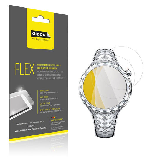 Klare Displayschutzfolie von dipos passend für Huawei Watch Ultimate Design Spring, 100% Displayabdeckung und blasenfreie Montage