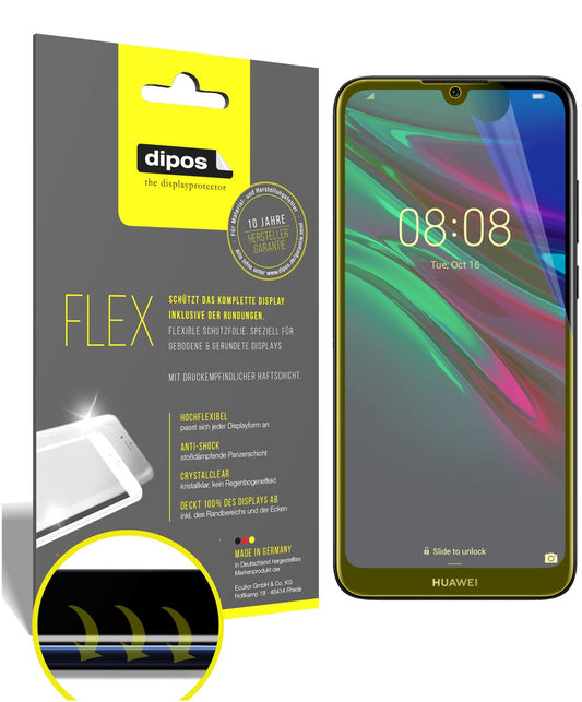 Klare Displayschutzfolie von dipos passend für Huawei Y6 Prime (2019), 100% Displayabdeckung und blasenfreie Montage