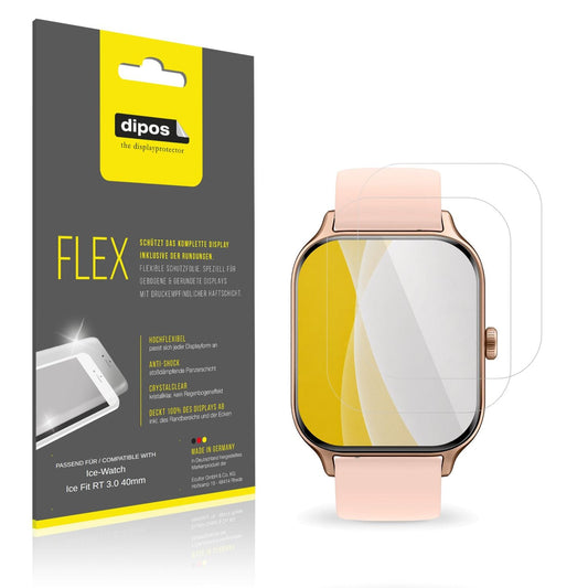 Klare Displayschutzfolie von dipos passend f�r Ice-Watch Ice Fit RT 3.0 40mm, 100% Displayabdeckung und blasenfreie Montage