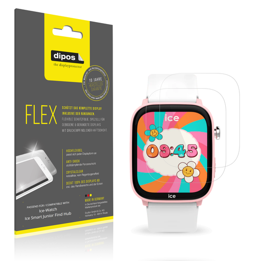 Klare Displayschutzfolie von dipos passend für Ice-Watch Ice Smart Junior Find Hub, 100% Displayabdeckung und blasenfreie Montage