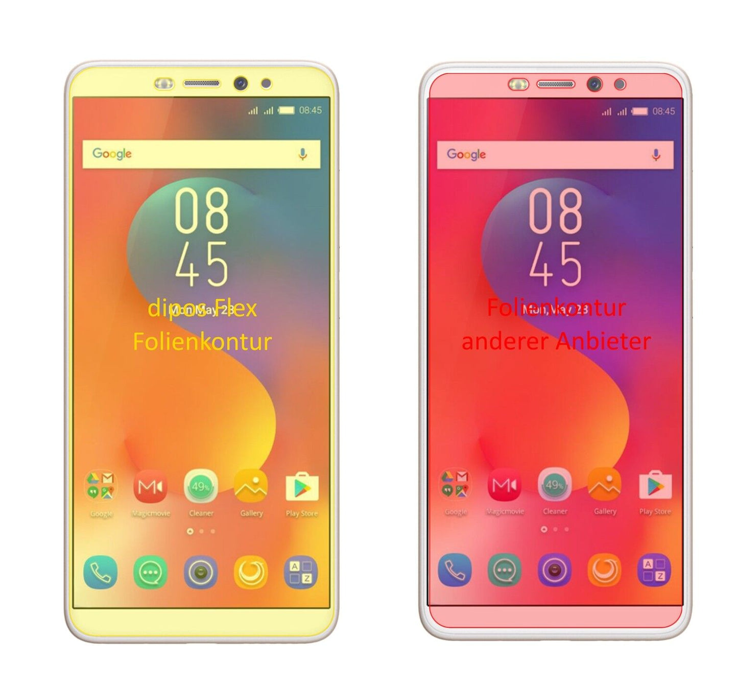 Klare Displayschutzfolie von dipos passend für Infinix Hot S3, 100% Displayabdeckung und blasenfreie Montage
