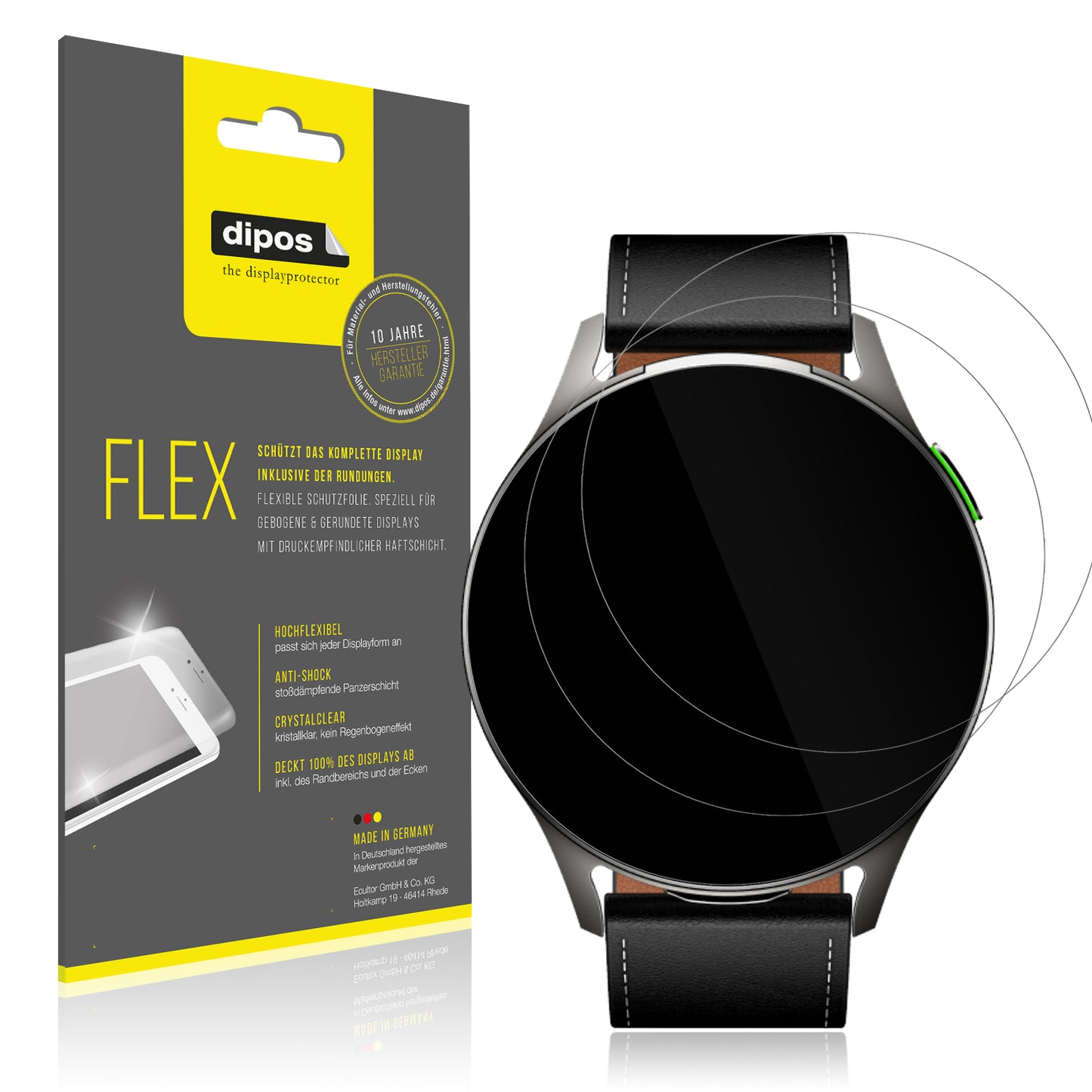 Klare Displayschutzfolie von dipos passend für Infinix XWatch Pods, 100% Displayabdeckung und blasenfreie Montage