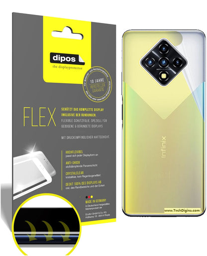 Klare Displayschutzfolie von dipos passend für Infinix Zero 8 Rückseite, 100% Displayabdeckung und blasenfreie Montage