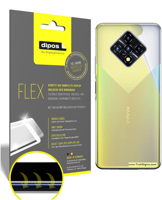 Klare Displayschutzfolie von dipos passend für Infinix Zero 8 Rückseite, 100% Displayabdeckung und blasenfreie Montage