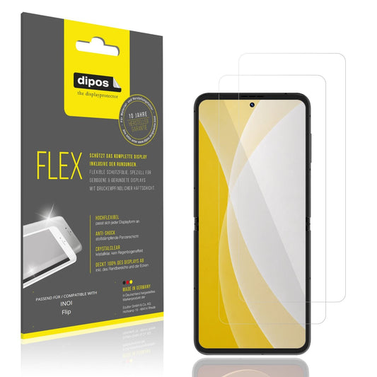 Klare Displayschutzfolie von dipos passend für INOI Flip, 100% Displayabdeckung und blasenfreie Montage