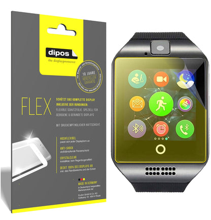 Klare Displayschutzfolie von dipos passend für InterActive SmartWatch Q18, 100% Displayabdeckung und blasenfreie Montage