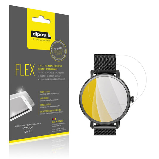 Klare Displayschutzfolie von dipos passend für IOWODO R20 Pro, 100% Displayabdeckung und blasenfreie Montage