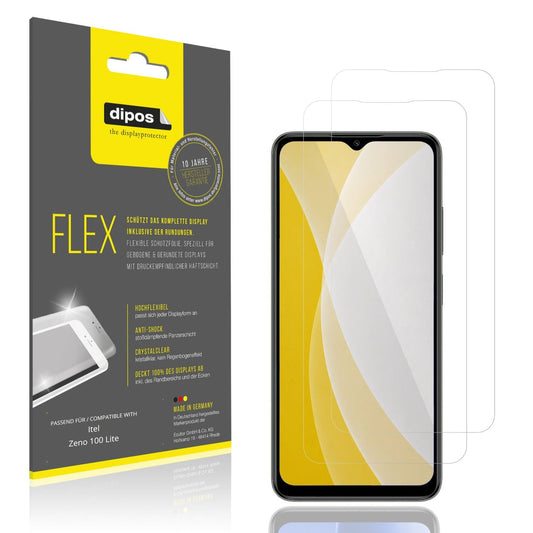 Klare Displayschutzfolie von dipos passend für Itel Zeno 100 Lite, 100% Displayabdeckung und blasenfreie Montage