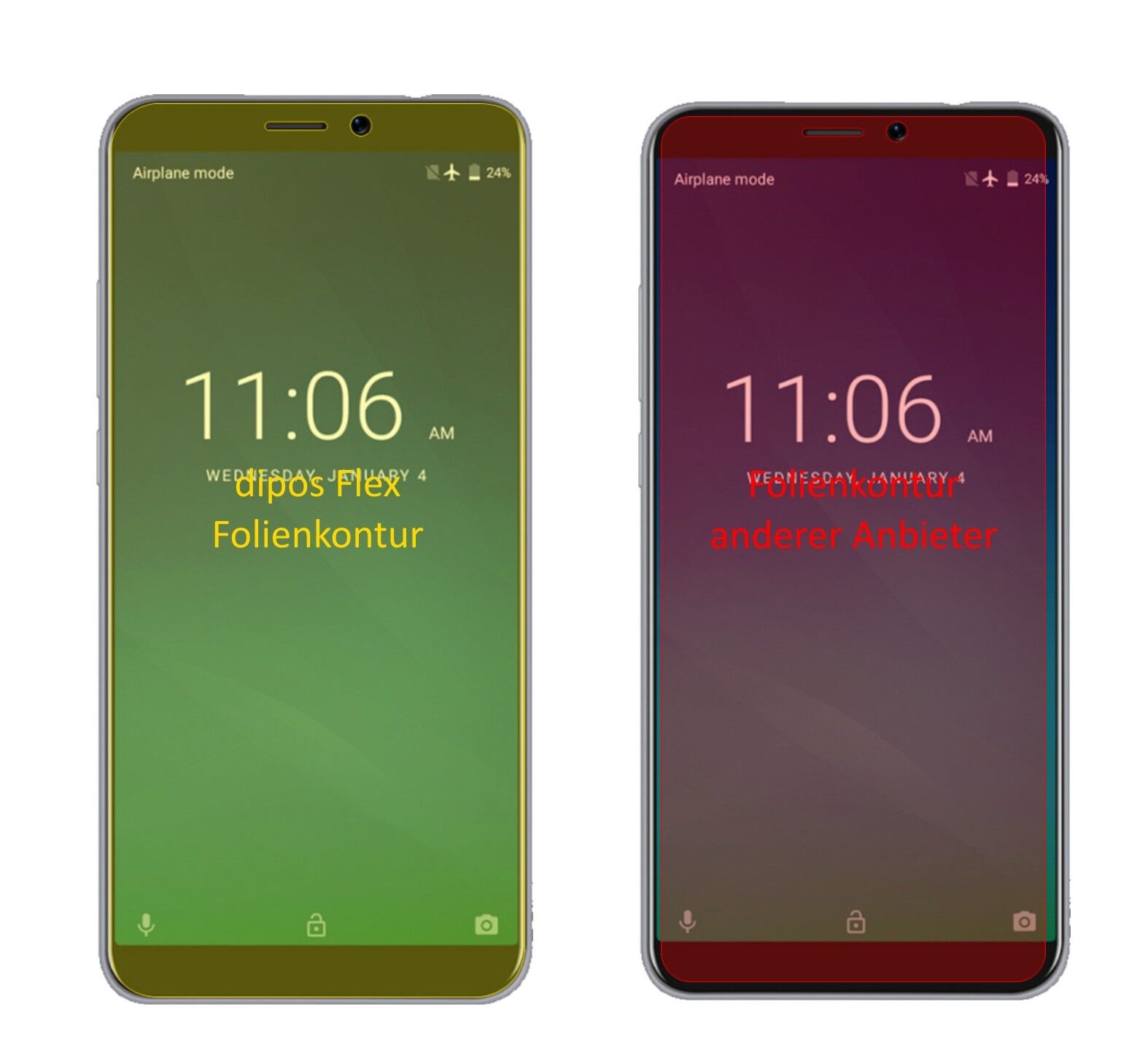 Klare Displayschutzfolie von dipos passend für KEECOO P11, 100% Displayabdeckung und blasenfreie Montage