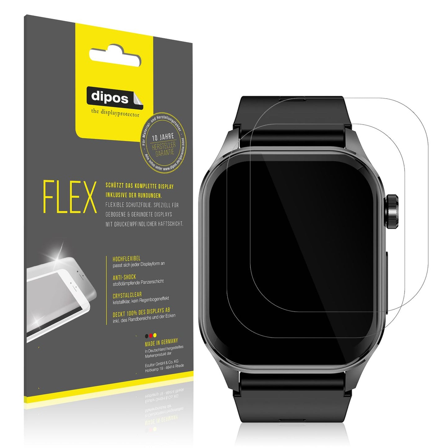 Klare Displayschutzfolie von dipos passend für Knauermann Pro 3, 100% Displayabdeckung und blasenfreie Montage