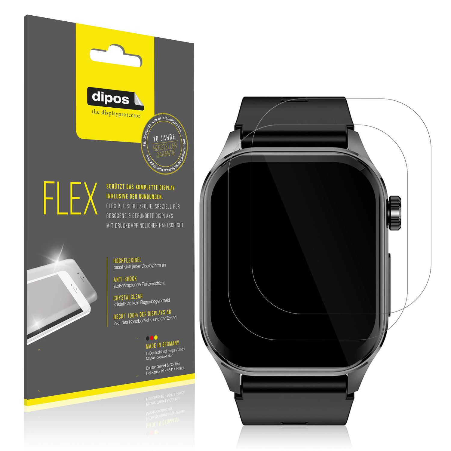 Klare Displayschutzfolie von dipos passend für Knauermann Pro 3, 100% Displayabdeckung und blasenfreie Montage