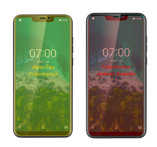 Klare Displayschutzfolie von dipos passend für Kruger Matz Smartfon LIVE 7S, 100% Displayabdeckung und blasenfreie Montage