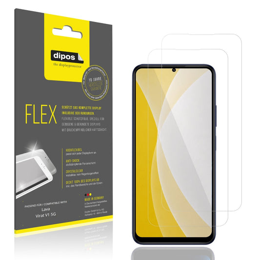 Klare Displayschutzfolie von dipos passend für Lava Virat V1 5G, 100% Displayabdeckung und blasenfreie Montage