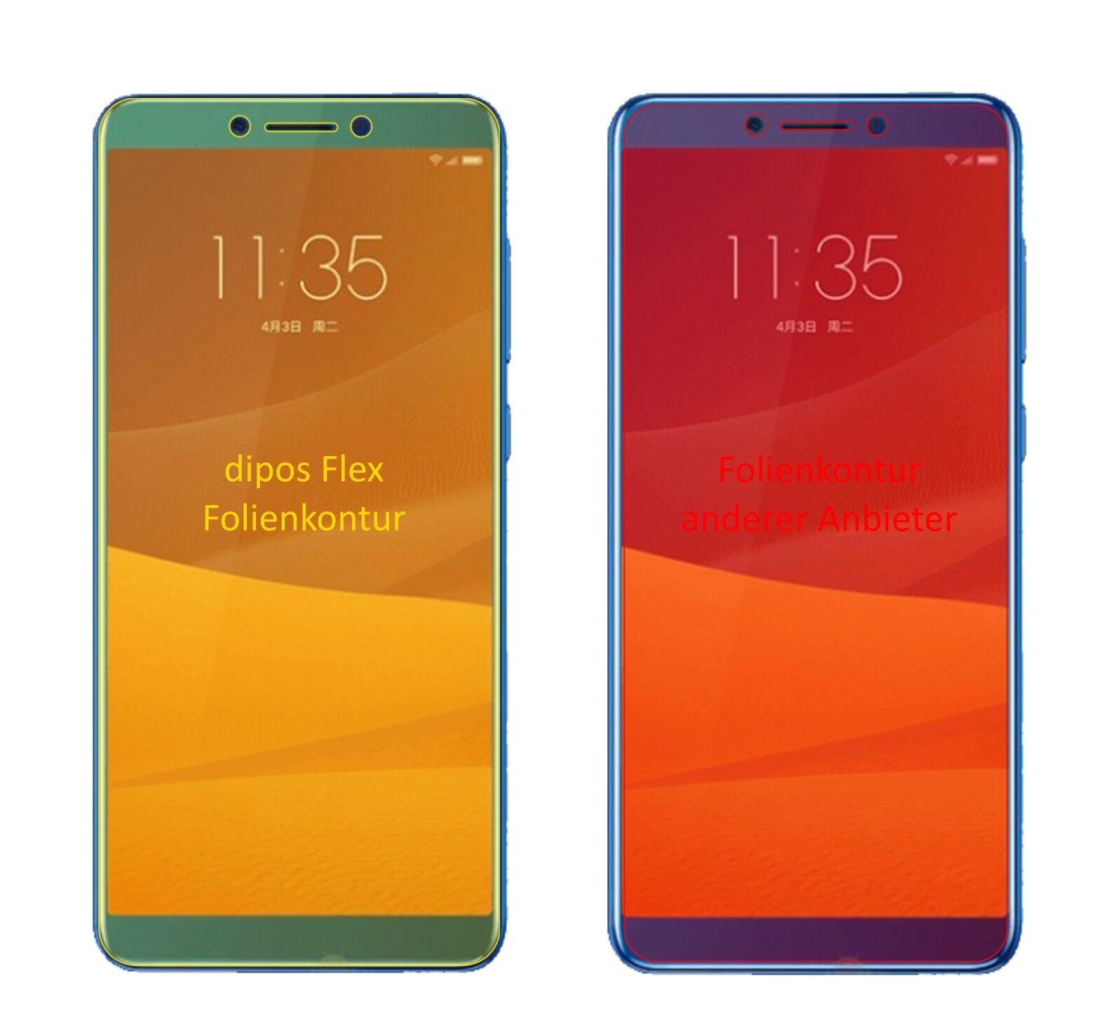 Klare Displayschutzfolie von dipos passend für Lenovo K5 (2018), 100% Displayabdeckung und blasenfreie Montage