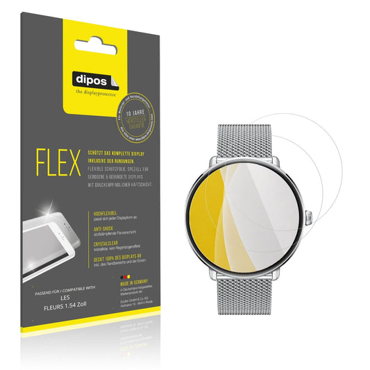Klare Displayschutzfolie von dipos passend für LES FLEURS 1.54 Zoll, 100% Displayabdeckung und blasenfreie Montage