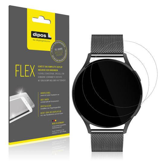 Klare Displayschutzfolie von dipos passend für Levowatch Edgy, 100% Displayabdeckung und blasenfreie Montage