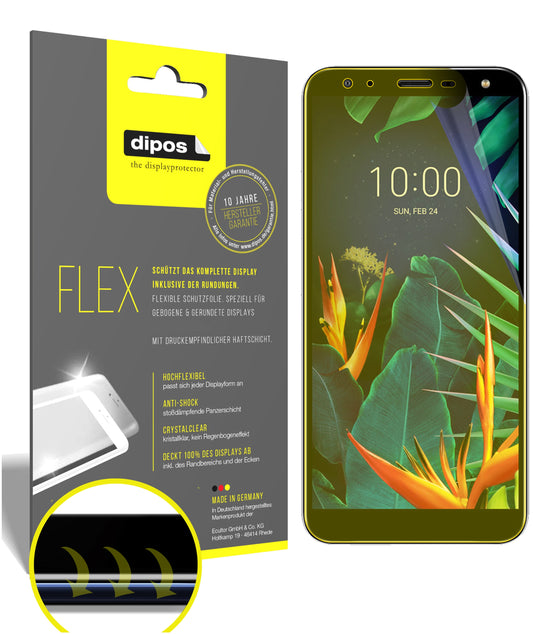 Klare Displayschutzfolie von dipos passend für LG K40S, 100% Displayabdeckung und blasenfreie Montage