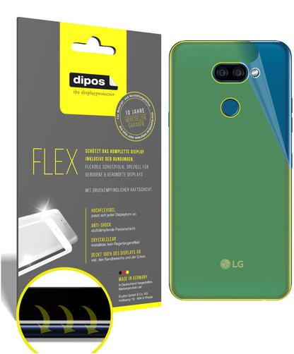 Klare Displayschutzfolie von dipos passend für LG K40s Rückseite, 100% Displayabdeckung und blasenfreie Montage