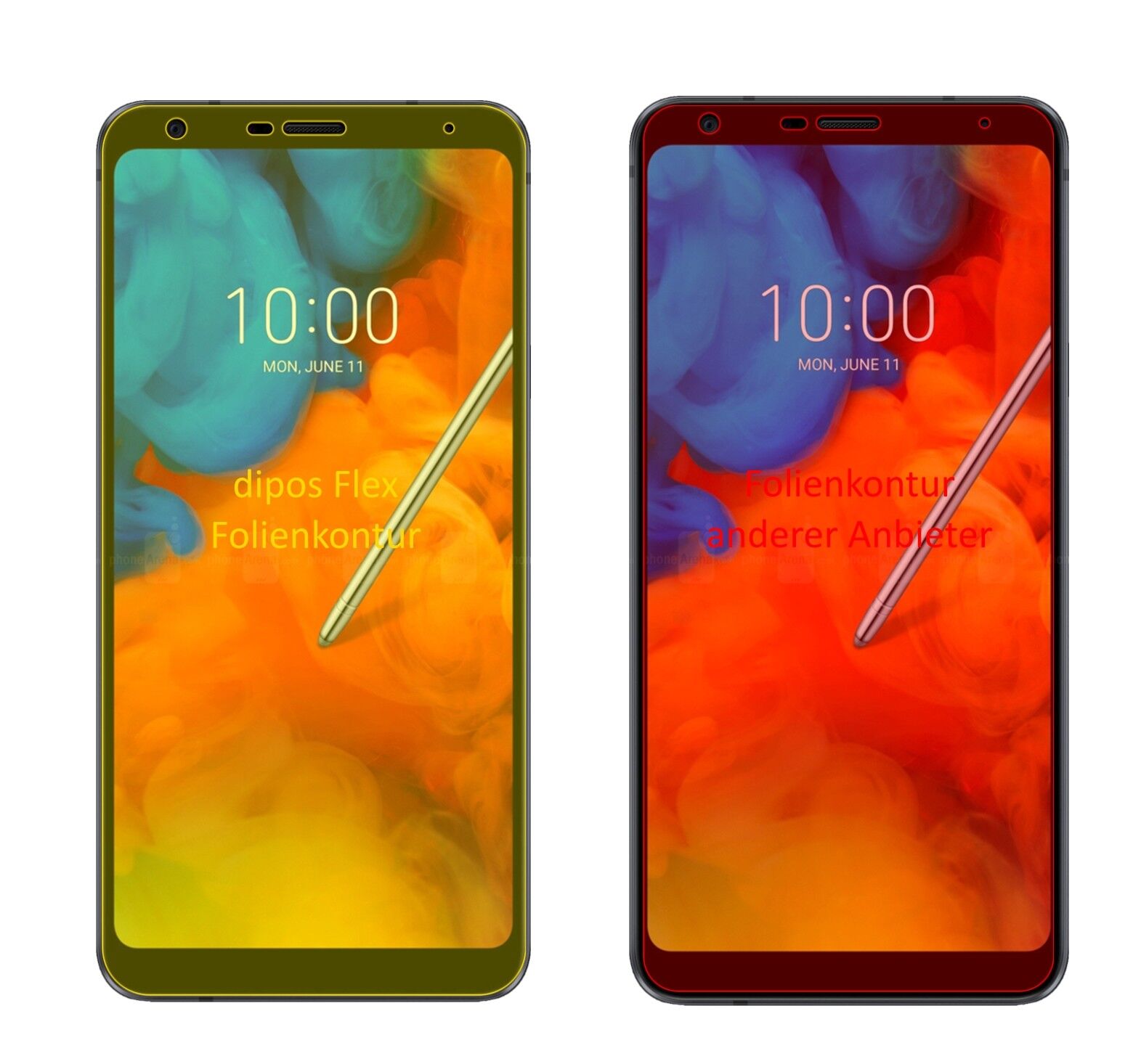 Klare Displayschutzfolie von dipos passend für LG Q Stylus, 100% Displayabdeckung und blasenfreie Montage