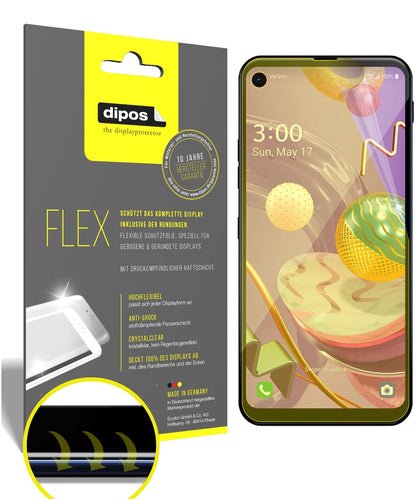 Klare Displayschutzfolie von dipos passend für LG Q70, 100% Displayabdeckung und blasenfreie Montage