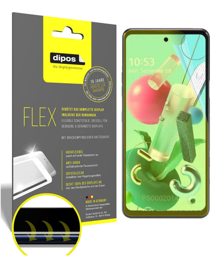 Klare Displayschutzfolie von dipos passend für LG Q92, 100% Displayabdeckung und blasenfreie Montage