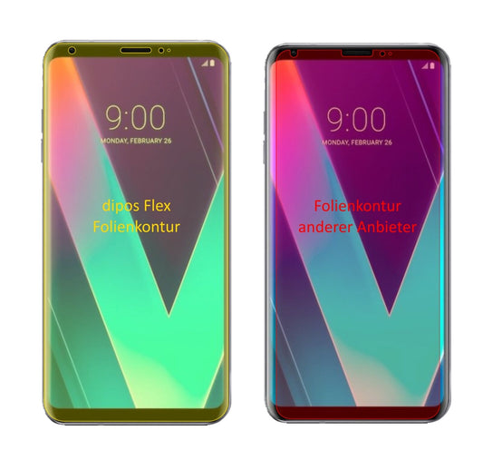 Klare Displayschutzfolie von dipos passend für LG V30S ThinQ, 100% Displayabdeckung und blasenfreie Montage