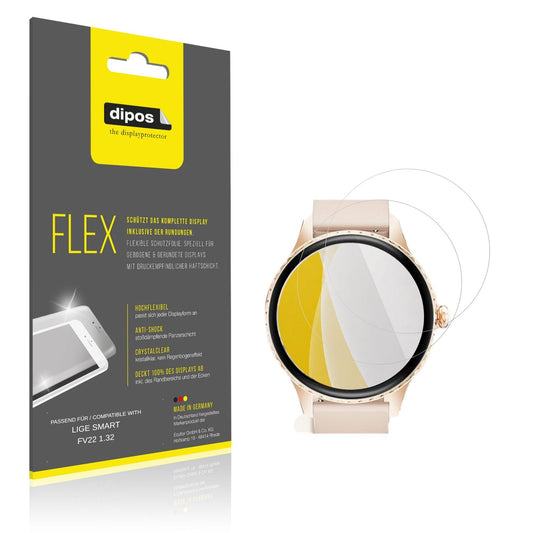 Klare Displayschutzfolie von dipos passend für LIGE SMART FV22 1.32, 100% Displayabdeckung und blasenfreie Montage