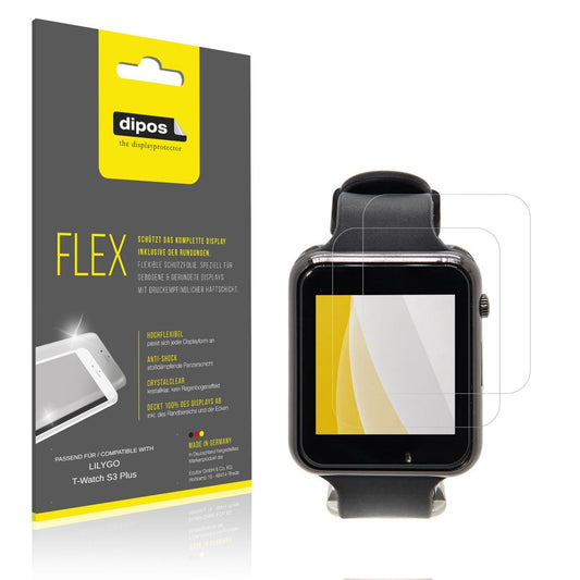 Klare Displayschutzfolie von dipos passend für LILYGO T-Watch S3 Plus, 100% Displayabdeckung und blasenfreie Montage